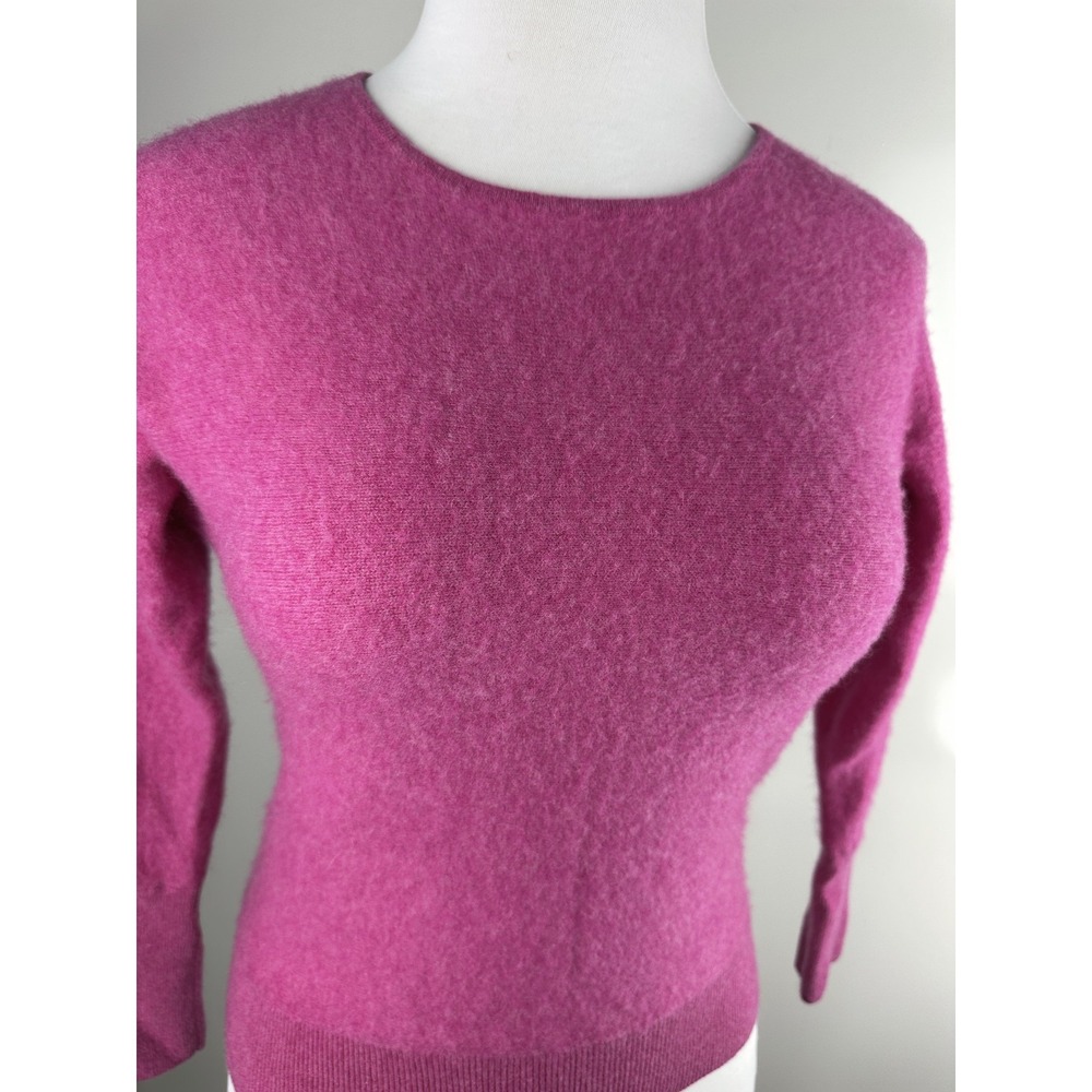 Tahari 100% 2-Ply Cashmere Women's Small Pink Long Sleeve Pullover Crew Sweater - Picture 2 of 14